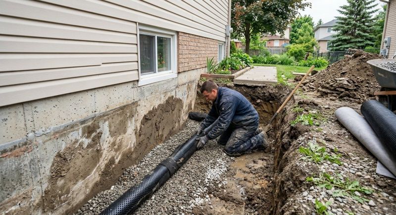 Basement Drainage Installation in Huntsville, AL